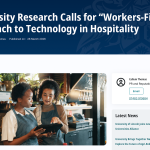 ‘University Research Calls for “Workers-First” Approach to Technology in Hospitality’ - University of Lincoln press release